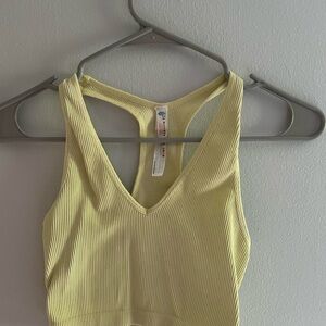 Yellow Ribbed Tank Top